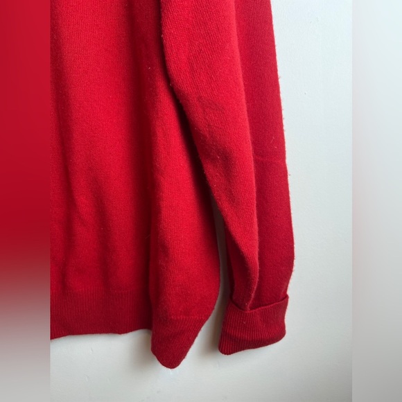 Kinross Cashmere Red turtleneck sweater size L - Picture 3 of 13